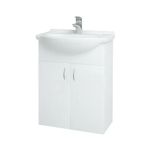 Kúpeľňový nábytok Dreja - Kúpeľňová skriňa PLUTO SZD2 60 - N01 Biela lesk / N01 Biela lesk 52334