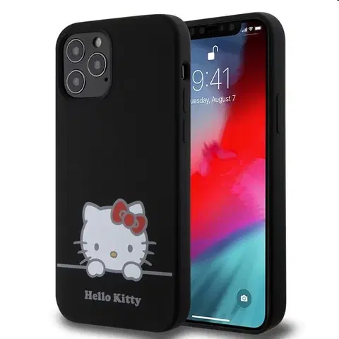 Puzdrá na mobilné telefóny Zadný kryt Hello Kitty Liquid Silicone Daydreaming Logo pre Apple iPhone 1212 Pro, čierna 57983116910
