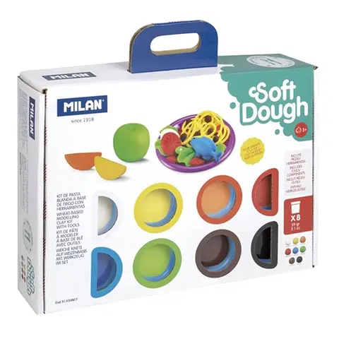 Hračky MILAN - Plastelína Soft Dough sada 8 farieb + nástroje Cooking time