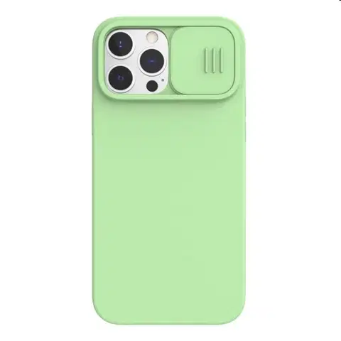 Puzdrá na mobilné telefóny Zadný silikónový kryt Nillkin CamShield Silky Magnetic pre iPhone 13 Pro Max, zelená 57983106127
