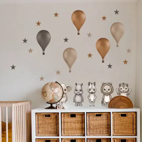 Nálepky na stenu Nálepky na stenu - INSPIO zvieratká s balónmi
