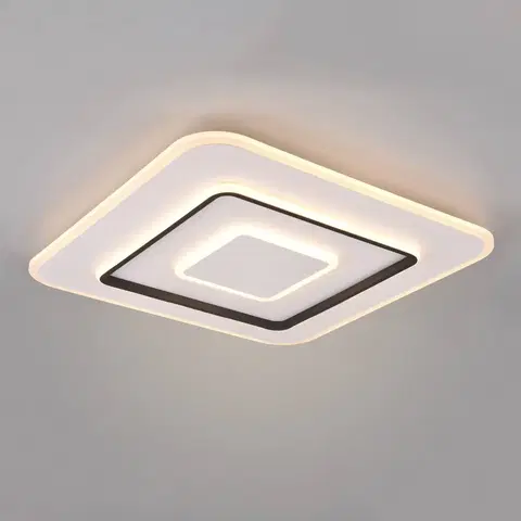 Stropné svietidlá Reality Leuchten LED stropné svietidlo Jora hranaté, 60 x 60 cm