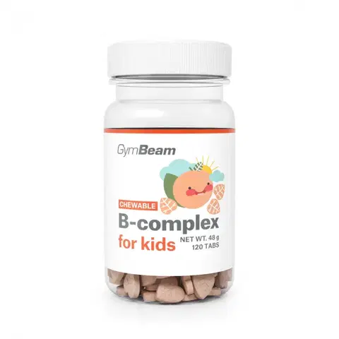 Vitamíny B GymBeam B-komplex, tablety na cmúľanie pre deti marhuľa