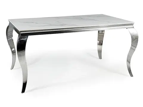 Jedálenské stoly KING jedálenský stôl 180, biela / chróm 