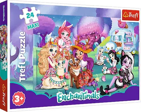 Hračky puzzle TREFL - Puzzle 24 Maxi Cheerful Enchantimals world / Mattel Enchantimals