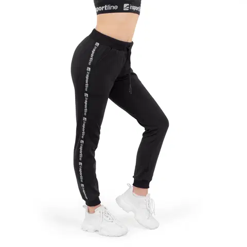Dámske klasické nohavice Tepláky inSPORTline Comfyday Woman štandardná - čierna - XL