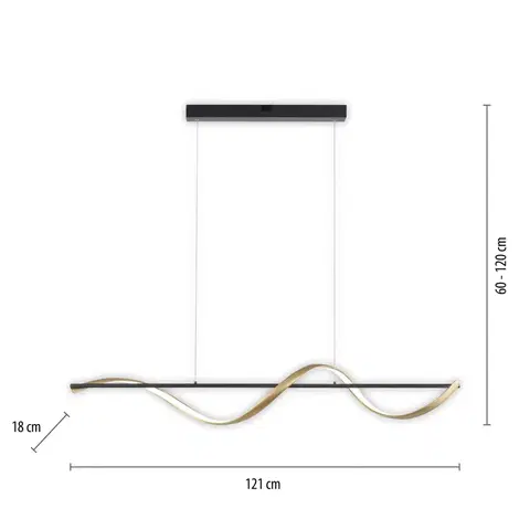 SmartHome lustre Q-Smart-Home Paul Neuhaus Q-Swing svietidlo, antracitová/mosadz