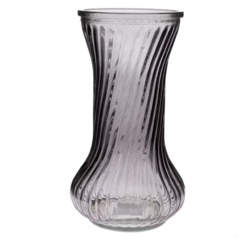 Vázy sklenené Sklenená váza Vivian, čierna, 10 x 21 cm