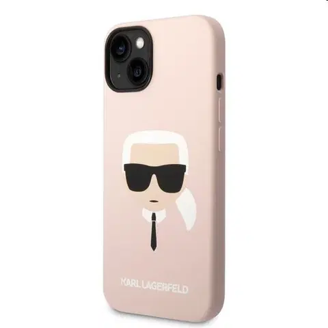 Puzdrá na mobilné telefóny Zadný kryt Karl Lagerfeld MagSafe Liquid Silicone Karl Head pre Apple iPhone 14, ružová 57983111153