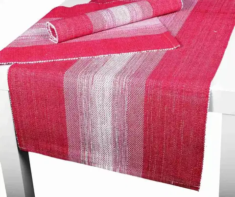 Prestieranie Forbyt, Prestieranie bavlnené, Elegantný pruhy lesklé, červené 40 x 120 cm
