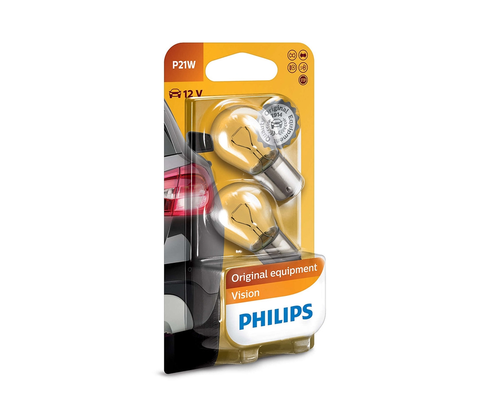 Žiarovky Philips SADA 2x Autožiarovka Philips VISION 12498B2 P21W BA15s/21W/12V 