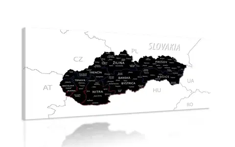 Obrazy mapy Obraz moderná mapa Slovenska