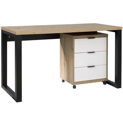 Moderné kancelárske stoly Set Max I Písací stôl + Skrinka na kolieskach
