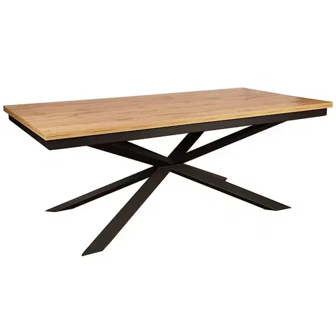 Jedálenské stoly Stôl St-33 140x80+40 dub wotan/čierna