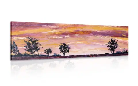 Abstraktné obrazy Obraz olejomaľba levanduľového poľa