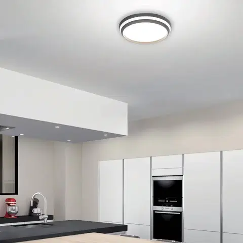 SmartHome stropné svietidlá LUTEC Stropné LED svetlo Cepa, RGBW a CCT čierna Ø 35 cm