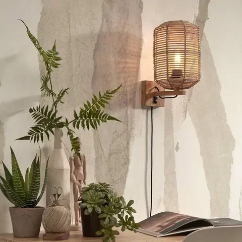 Nástenné svietidlá Good & Mojo GOOD & MOJO Tanami svetlo, 18 x 25 cm, prírodná