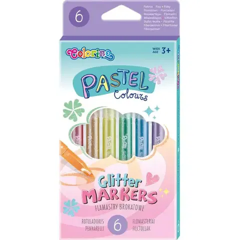Hračky PATIO - Colorino pastelové fixky s brokátom