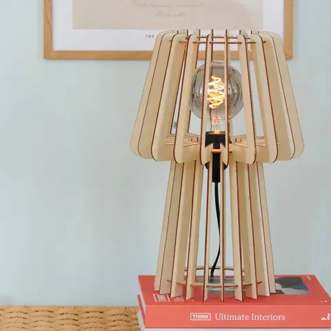Stolové lampy Nordlux Stolová lampa Groa, svetlé drevo