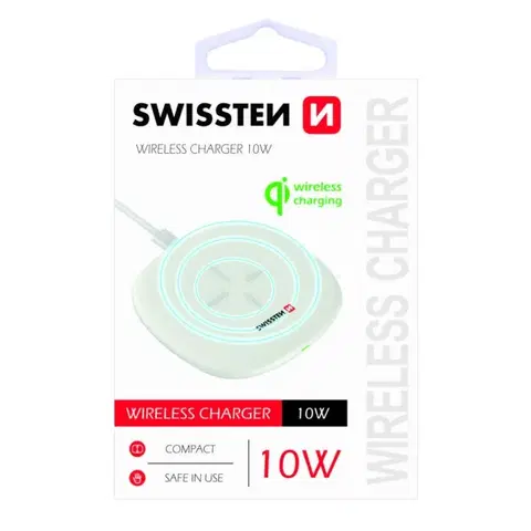 Bezdrôtové nabíjačky Bezdrôtová nabíjačka Swissten 10 W, biela 22055501