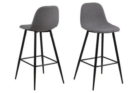 Barové stoličky Dkton Dizajnová barová stolička Nayeli, svetlo šedá a čierna 91 cm
