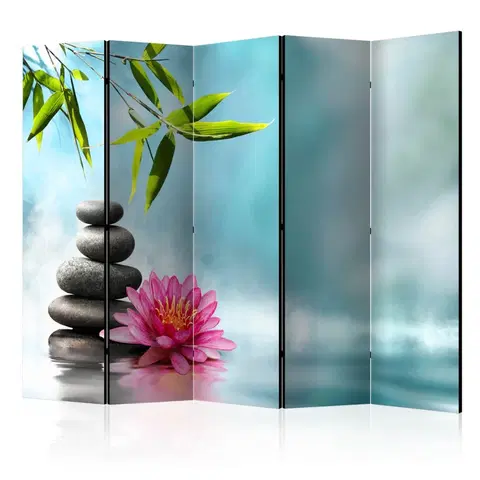 Paravány Paraván Water Lily and Zen Stones Dekorhome 225x172 cm (5-dielny)