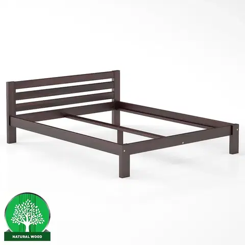 Drevené postele Posteľ borovica LK105–160x200 orech
