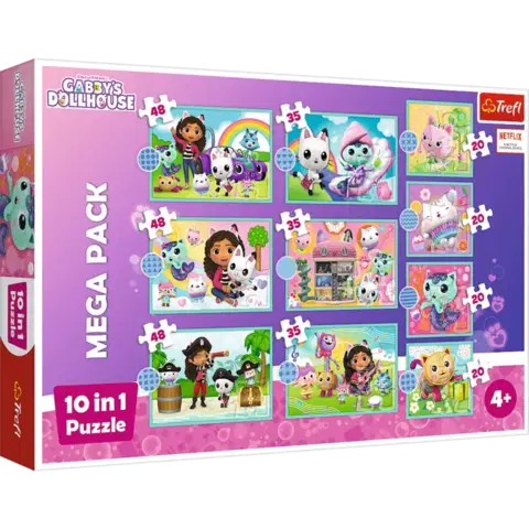 Hračky puzzle TREFL -  Puzzle 10v1 - V Gabbyinom svete / Universal Gabby's Dollhouse