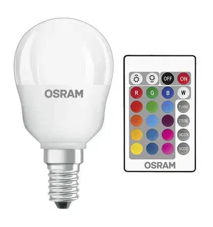 Žiarovky E14 Žiarovka LED OSRAM E14 RGB P45 4,2W s diaľkovým ovládaním