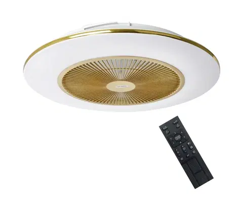 Ventilátory  LED Stmievateľné stropné svietidlo s látorom ARIA LED/38W/230V zlatá + DO 