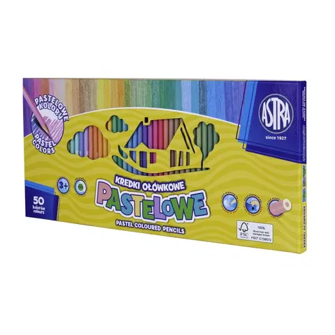 Hračky ASTRA - Luxusné pastelové farbičky 50ks, 4mm tuha, 312121004