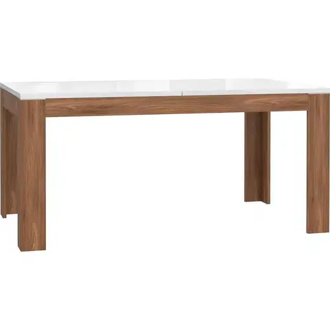 Jedálenské stoly Rozkladací stôl Saint Tropez 160/206x90 cm Dub sangallo/Biela lesk