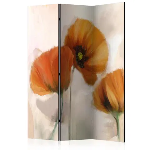 Paravány Paraván poppies - vintage Dekorhome 135x172 cm (3-dielny)