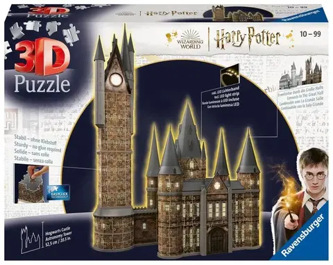 Hračky puzzle RAVENSBURGER - Harry Potter: Hrad Rokfort - Astronomická veža (Nočná edícia) 615 dielikov