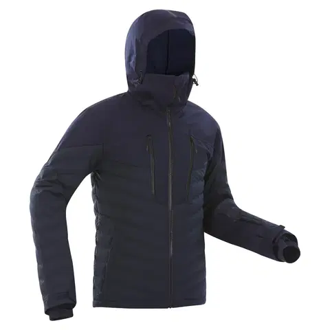 bundy a vesty Pánska lyžiarska bunda 900 Warm prešívaná tmavomodrá