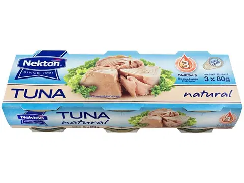 Sušené mäso Nekton Nektón Tuniak vo vlastnej šťave celý 3x80 g