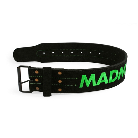 Fitness rukavice Fitness opasok kožený s karabínou MadMax Suede Prong MFB301 čierno-zelená - S