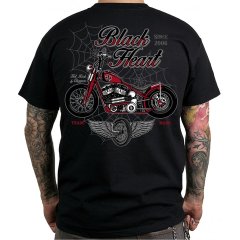 Pánske tričká Tričko BLACK HEART Red Baron Chopper čierna - M