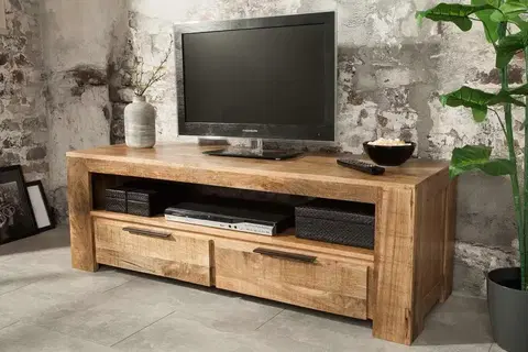 TV stolíky LuxD Dizajnový TV stolík Thunder 130 cm mango