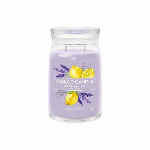 Dekoratívne sviečky Yankee Candle vonná sviečka Signature v skle veľká Lemon Lavender, 567 g