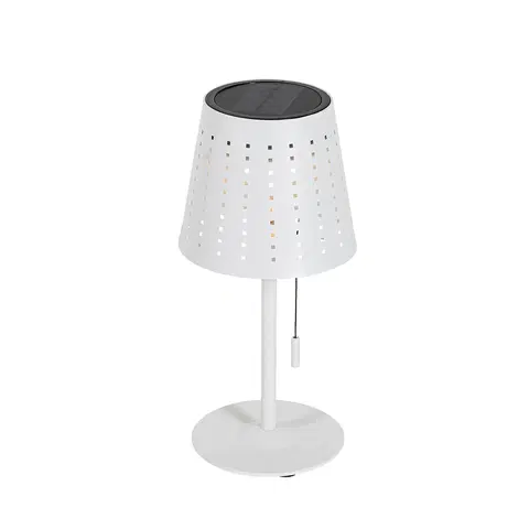 Stolove lampy Vonkajšia stolová lampa biela vrátane LED 3-stupňová stmievateľná nabíjateľná a solárna - Ferre