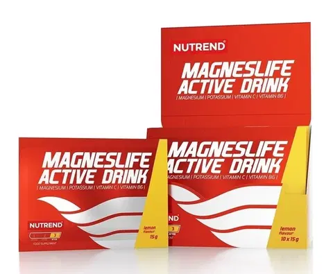 Stimulanty a energizéry MagnesLife Active Drink - Nutrend 10 x 15 g Lemon