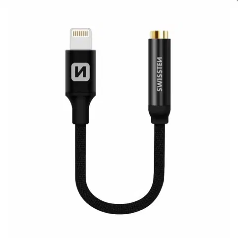 USB káble Audio adaptér Swissten LightningJack (samica) 0,15 m, čierny 73501211