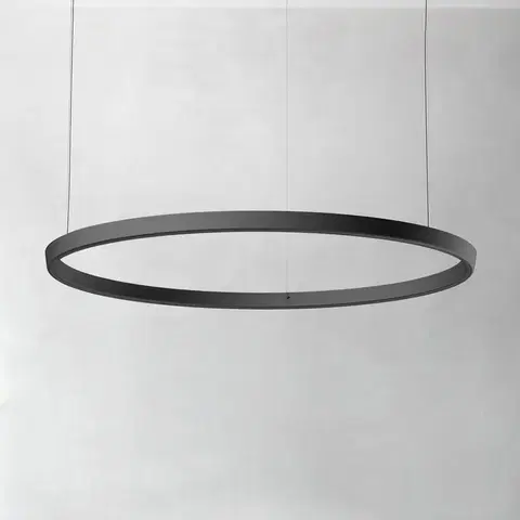 Závesné svietidlá Luceplan Luceplan Compendium Circle 110 cm, čierna