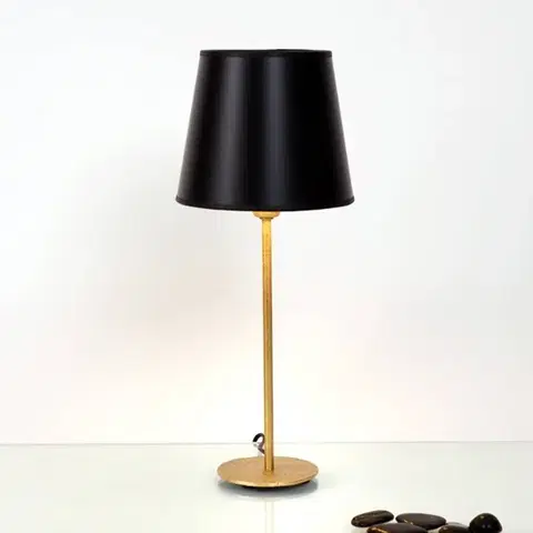 Stolové lampy Holländer Stolná lampa Mattia s okrúhlym tienidlom v čiernej