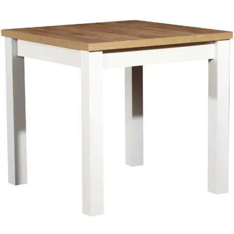 Jedálenské stoly Jedálenský stôl ST44 80x80 dub wotan / biely