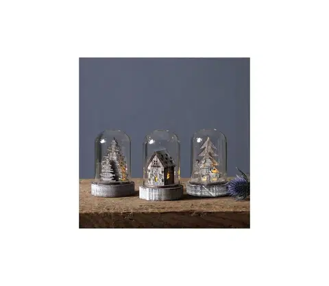 Vianočné dekorácie Eglo Eglo 410046 - SADA 3x LED Vianočná dekorácia KUPOL 1xLED/0,06W/1xCR2032 hnedá 