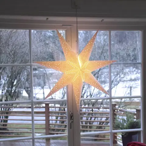 Vianočné svetelné hviezdy STAR TRADING Visiaca hviezda Sensy, Ø 100 cm, biela