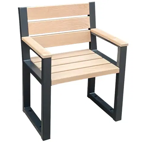 Záhradné drevené kreslá Moderná stolička s opierkami prírodné drevo