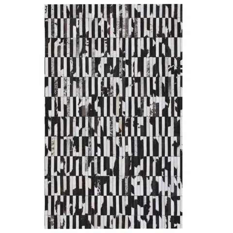 Koberce a koberčeky KONDELA Typ 6 kožený koberec 201x300 cm vzor patchwork